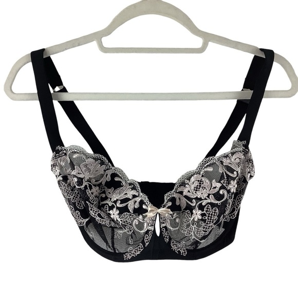 Felina Other - Felina Black Priscilla Sheer Underwire Demi Bra
